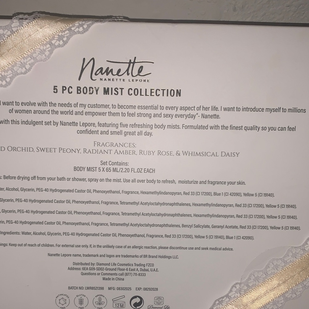 Nanette Lepore Women's Body Mist Collection with Gold and Cream Accents - Picture 4 of 7